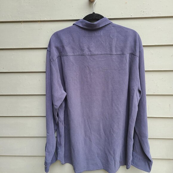 Tommy Bahama 100% Silk Navy Long Sleeve Shirt XL - Picture 2 of 6